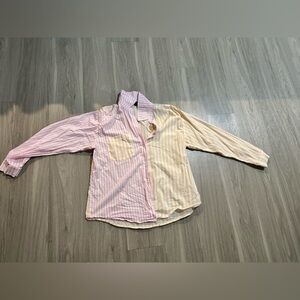 Wild Fable Pink and Beige Striped Shirt
